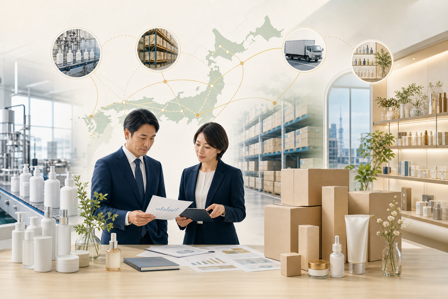 化粧品卸 M&Aで確認する代理店契約 販路別粗利 在庫 ロット 物流 PMI